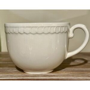Portsmouth by Royal Stafford Flat Cup Ivory White Embossed Scalloped Edge b236